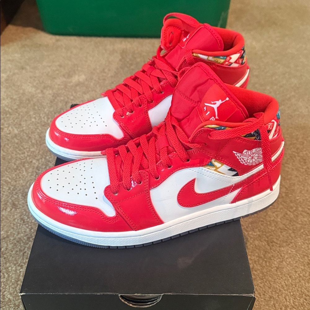 Jordan Red and White Sneakers